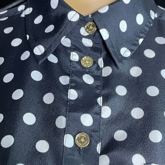 MICHAEL Michael Kors Polka Dot Button Down Blouse Sz XS - Picture 6 of 9